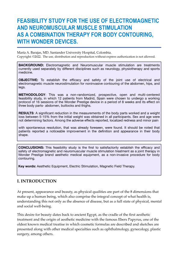 FEASIBILITY STUDY FOR THE USE OF ELECTROMAGNETIC  AND NEUROMUSCULAR MUSCLE STIMULATION