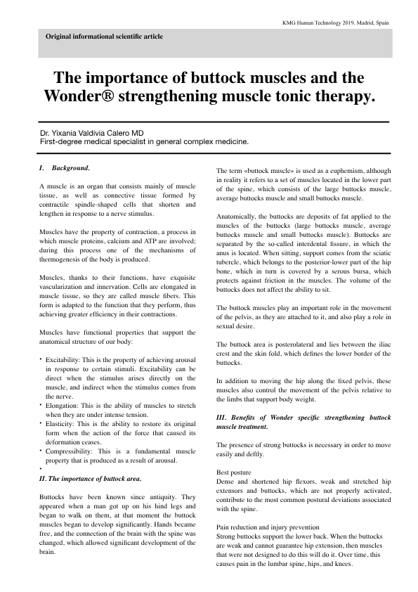 The importance of buttock muscles and the Wonder® strengthening muscle tonic therapy.